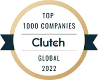 Clutch award for being in the top 1000 IT companies